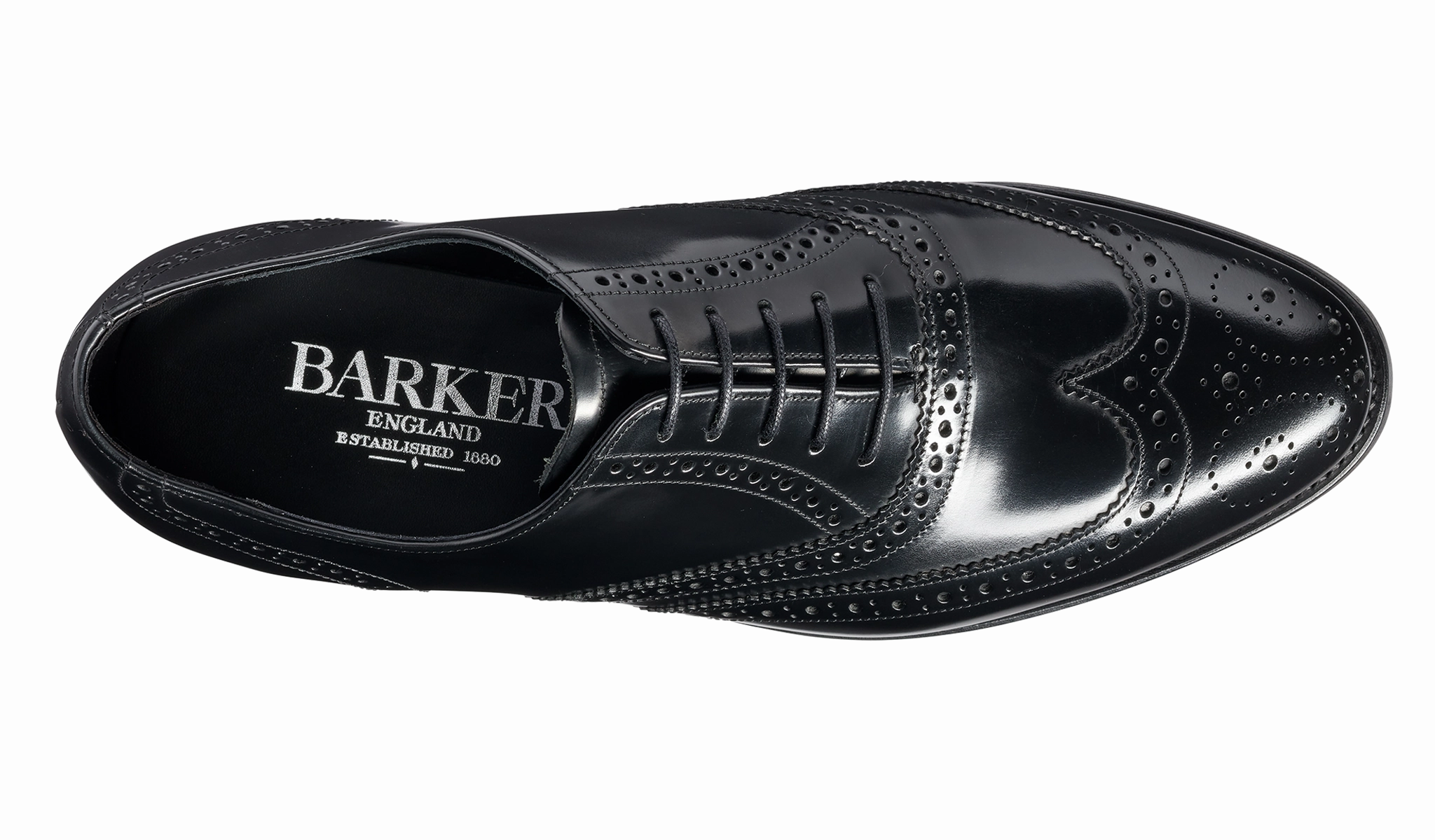 Chancery - Black Hi-Shine Brogue Oxfords Easy Leather Fit