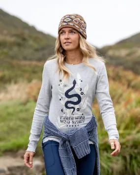 Charmer -Womens Long Sleeve T-Shirt - Grey Light Outfit
