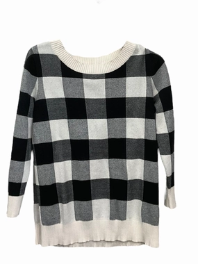 FrayResistant Fabric RelaxedFit Checkered Pattern Sweater Loft, Size L