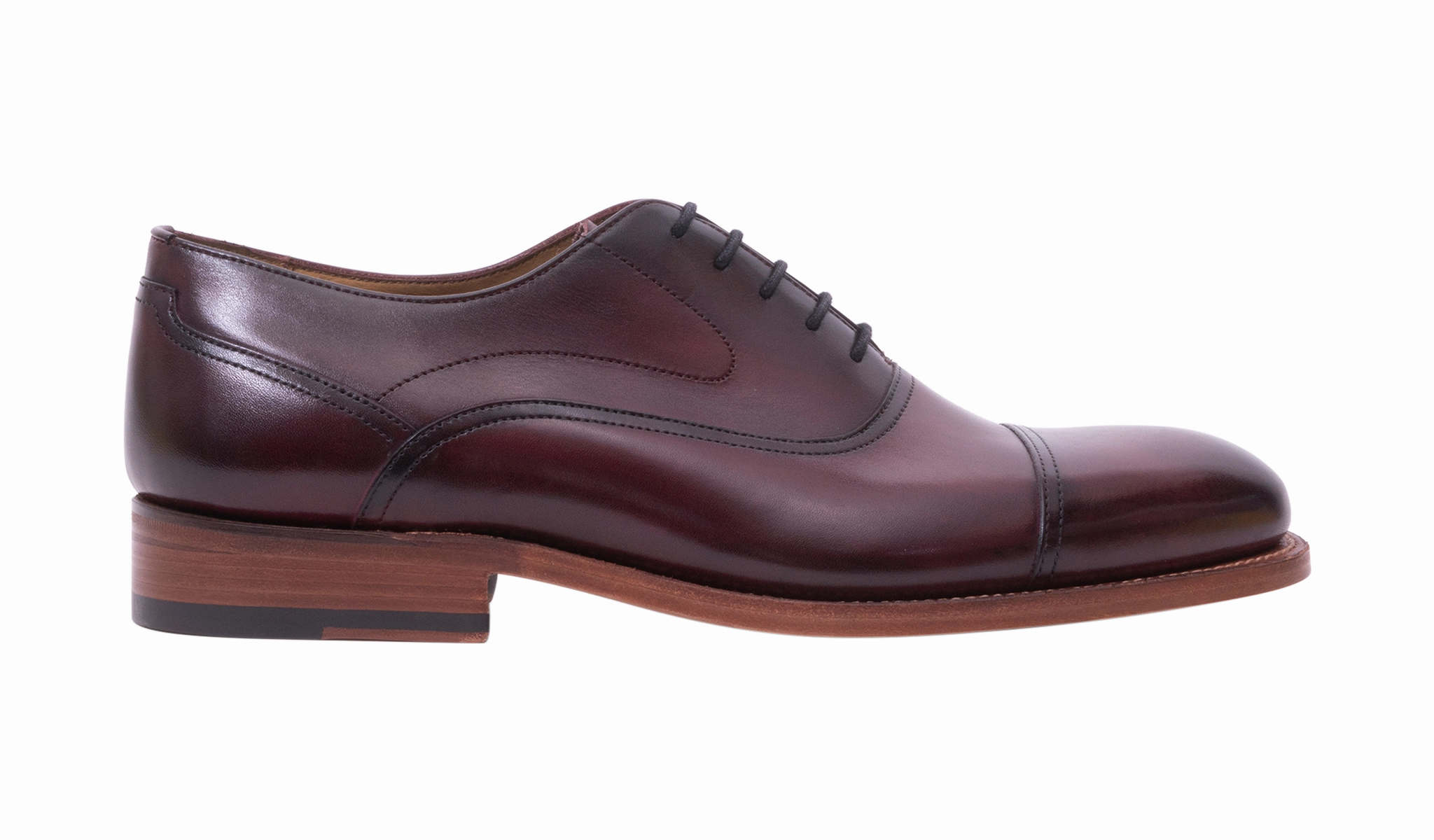 Cherwell- Hand Brushed Burgundy Bold Oxfords Comfort Fit Office Ready