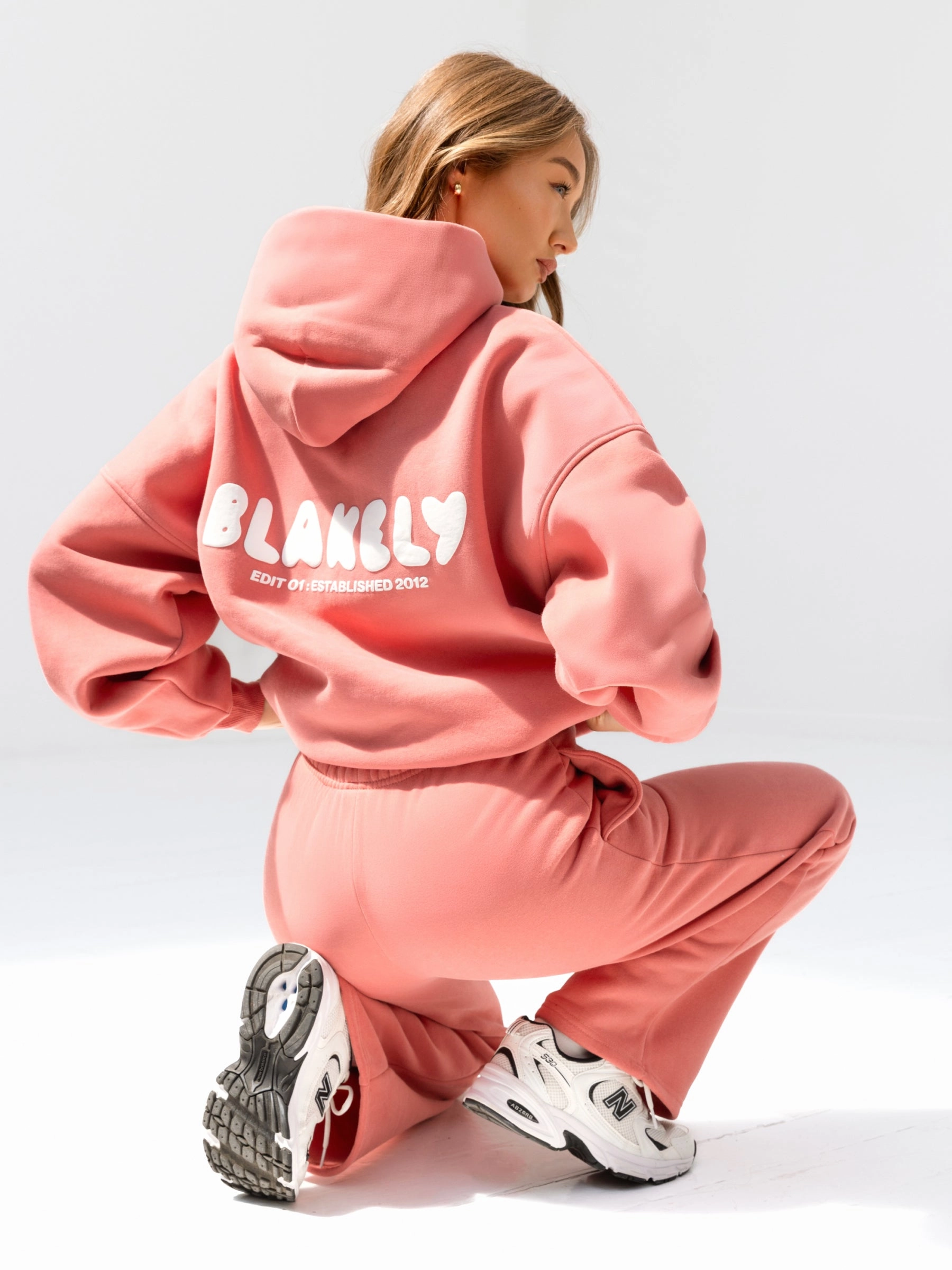 Cloud Print Wide Leg Sweatpants - Sunrise Coral Movement Support