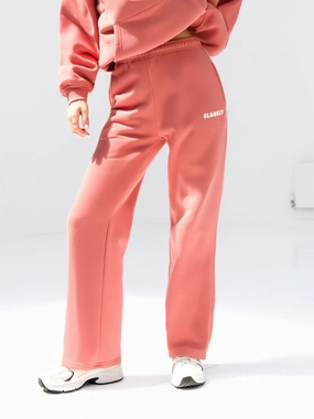 Cloud Print Wide Leg Sweatpants - Sunrise Coral Relax Fit Design