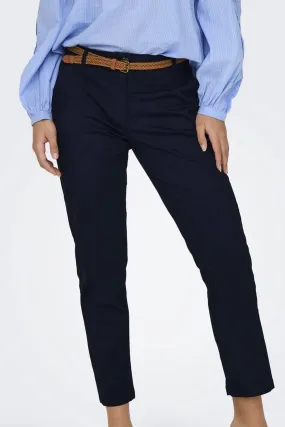 Flexible Gusset Active Layer Chicago Belted Navy Chino Skinny Trousers