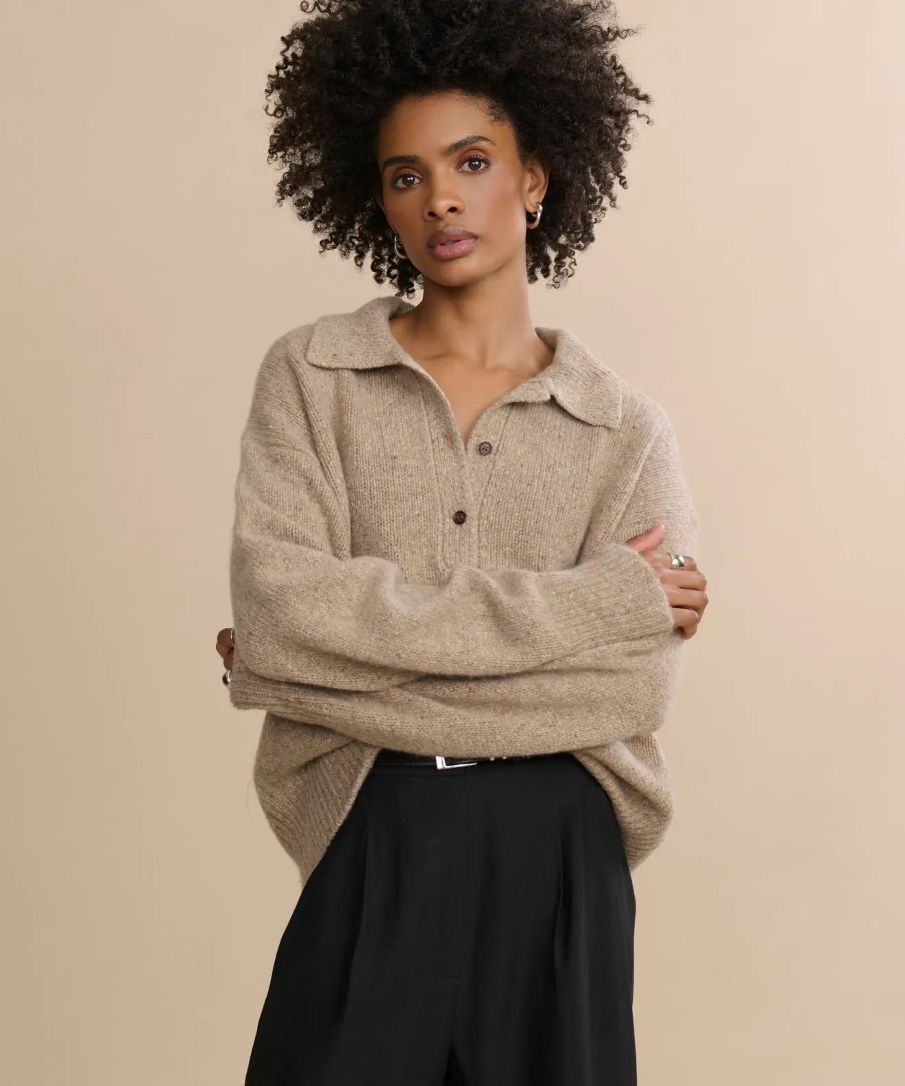 Cashmere Burke Polo Roomy Design