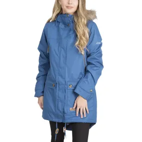 Trespass Womens Clea Waterproof Long Parka Jacket Glow In Dark Accents Mold Resistant Coating