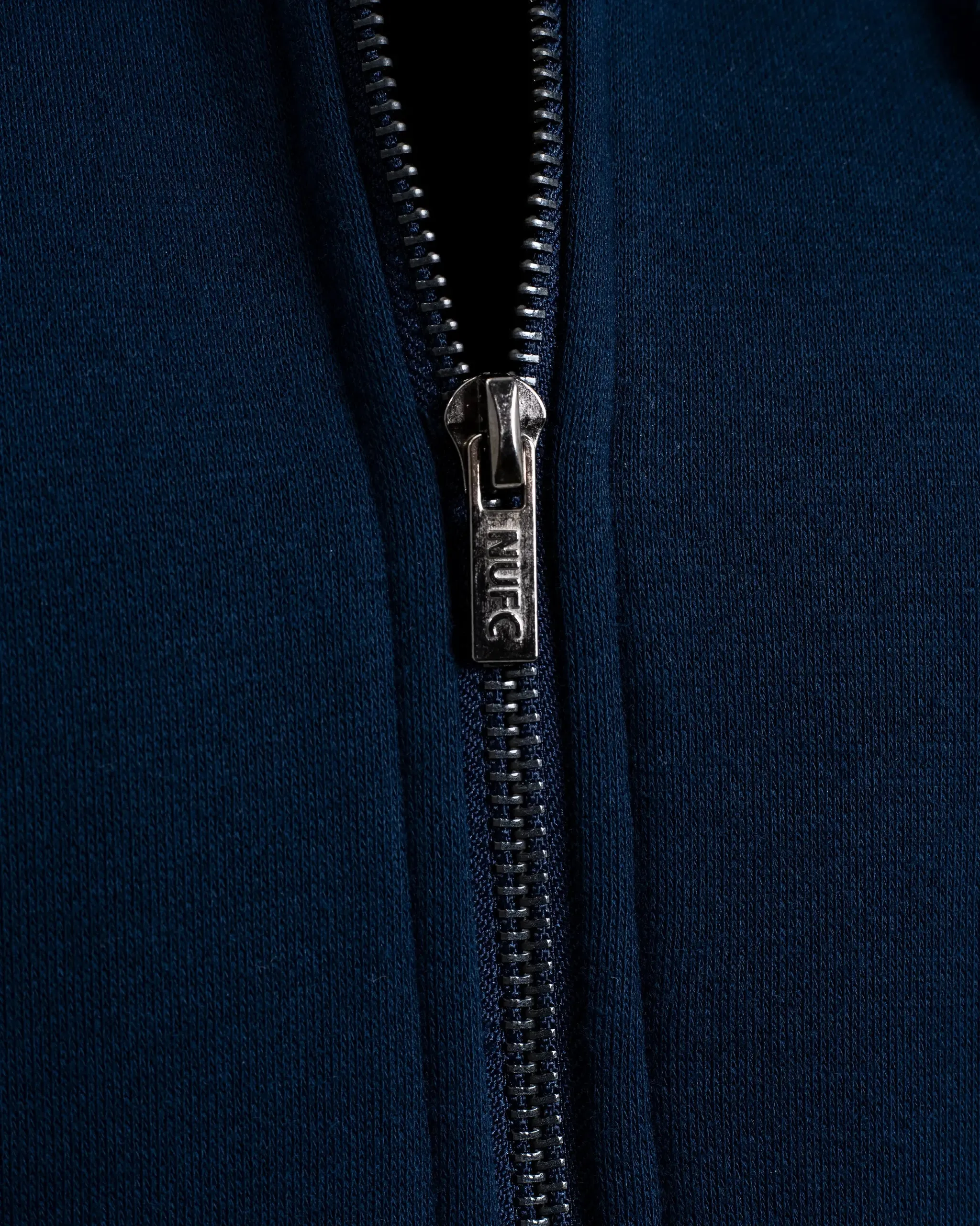 Newcastle United Men's Navy Terrace Full Zip Hoodie Roomy Waist Elegant Knit