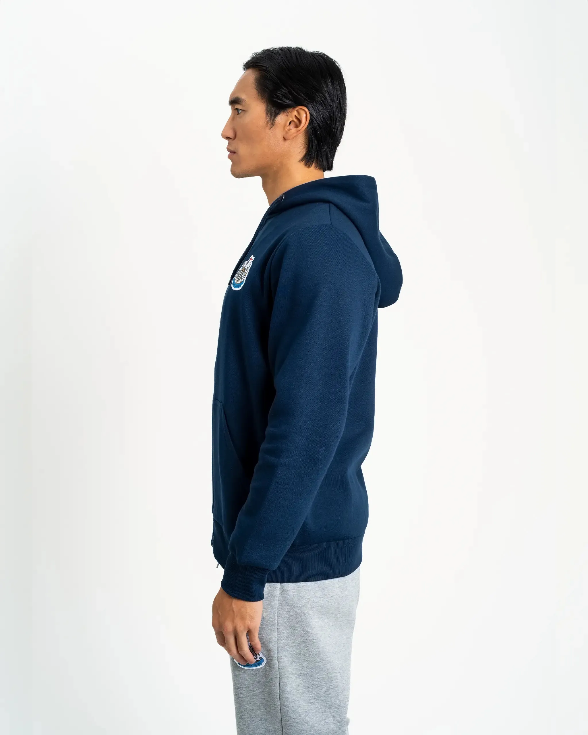 Reinforced Edging Newcastle United Men's Navy Terrace Full Zip Hoodie