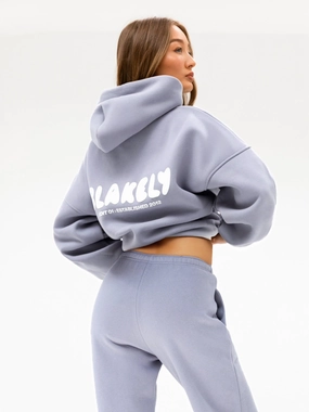 Cloud Print Oversized Hoodie - Pale Lilac Cozy Movement