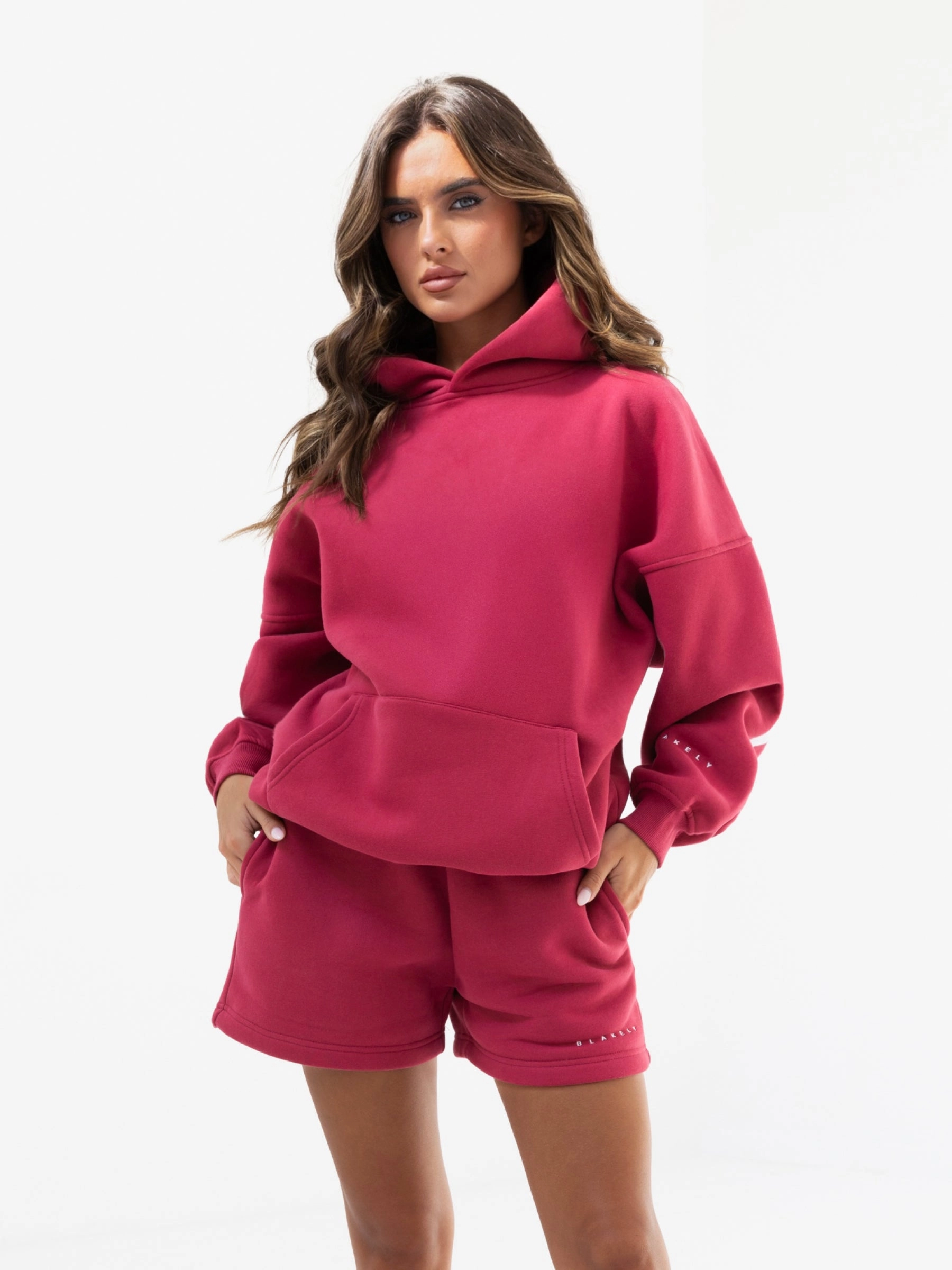 Isabel Oversized Hoodie - Deep Pink Lightweight Feel