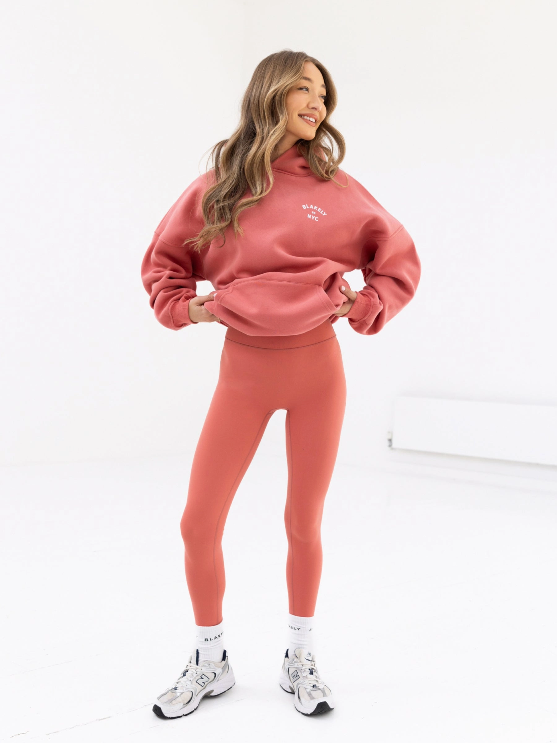 NYC Oversized Hoodie - Sunrise Coral Body Flex Cozy Design