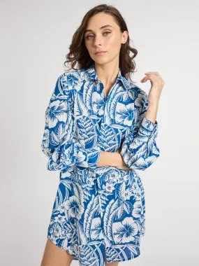 urban vibe Holly Mini Dress in Blue Hibiscus