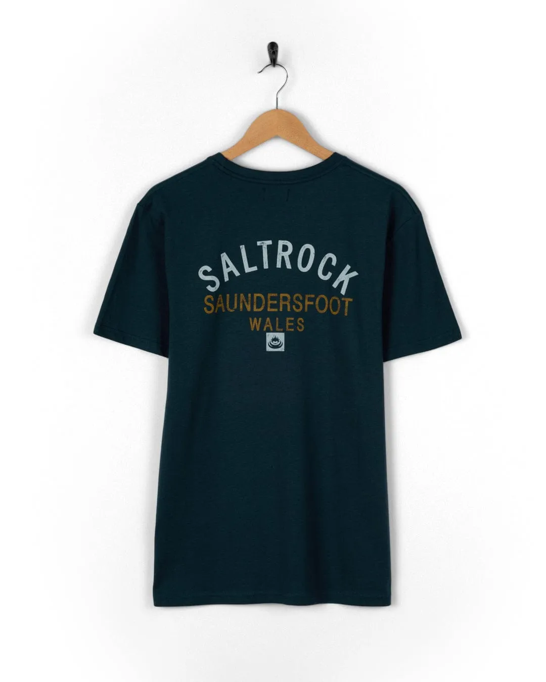 Location Saundersfoot - Mens T-Shirt - Blue Vibrant Prints Sublimation Resistant Fabric