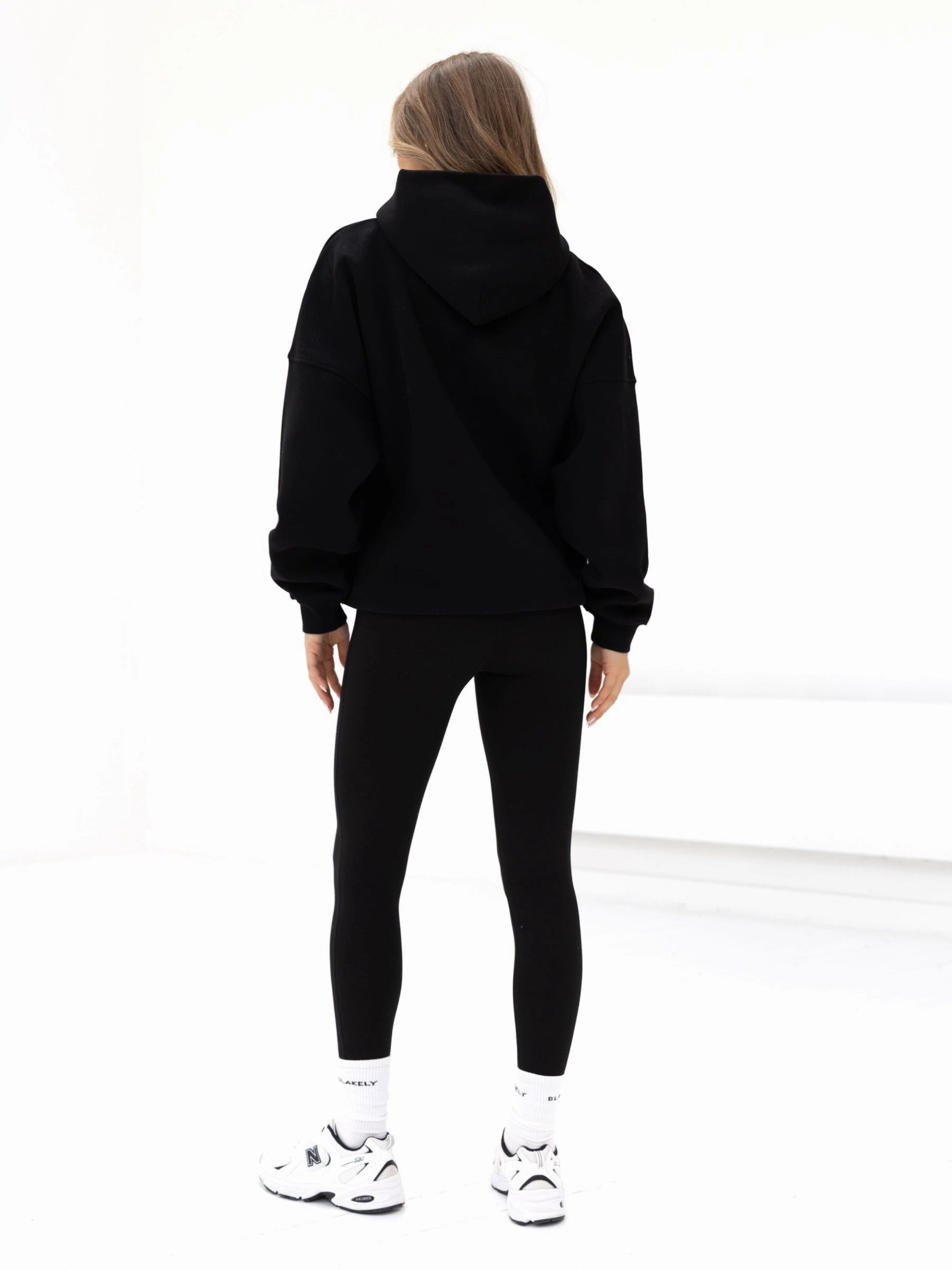 Active Fit Logo Oversized Hoodie - Black