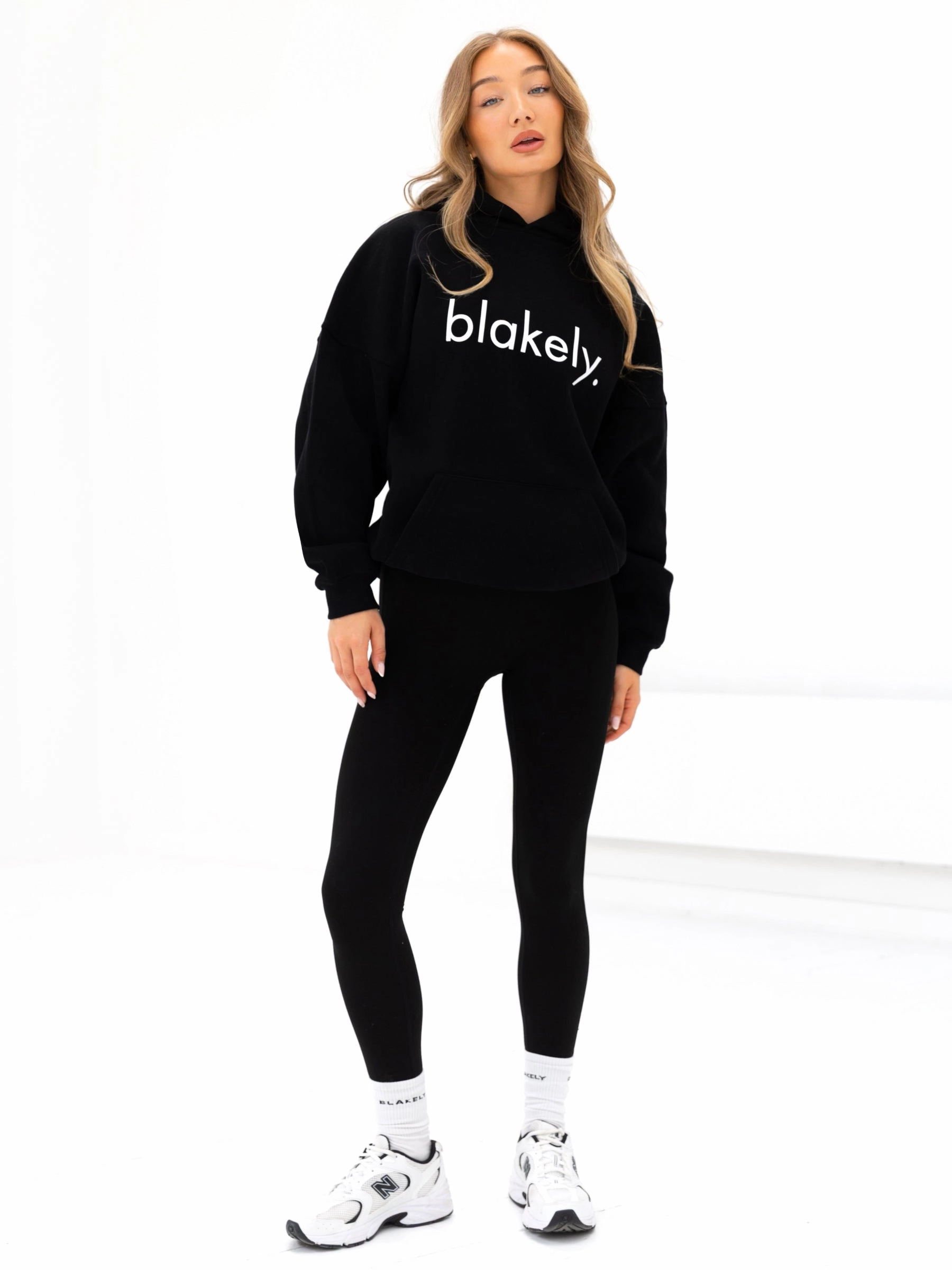 Fashion Energy Logo Oversized Hoodie - Black
