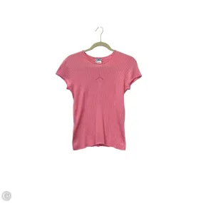 FLASH 25% off - Top Short Sleeve Luxury Designer By Chanel In Pink, Size: S Perfect Design Sublimation Resistant Fabric