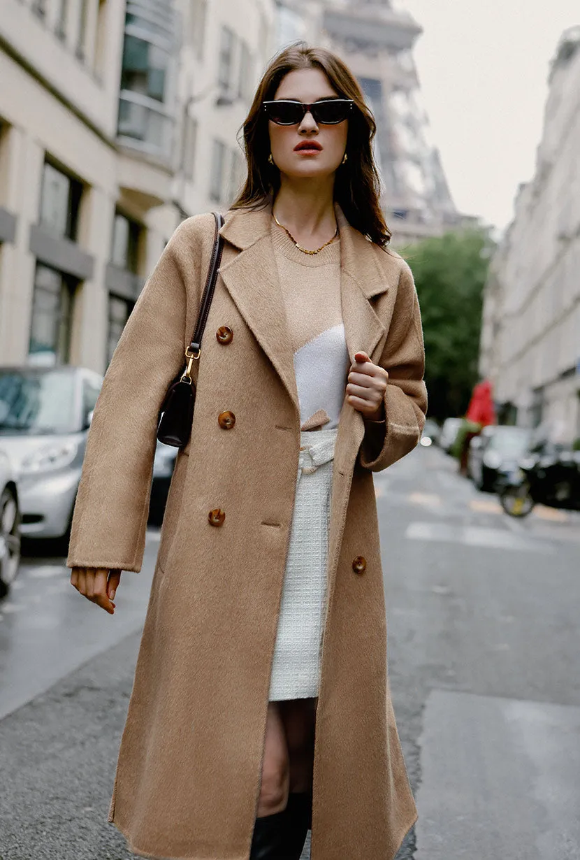 Pocket Placement Harriet Double-Face Wool Coat - Camel