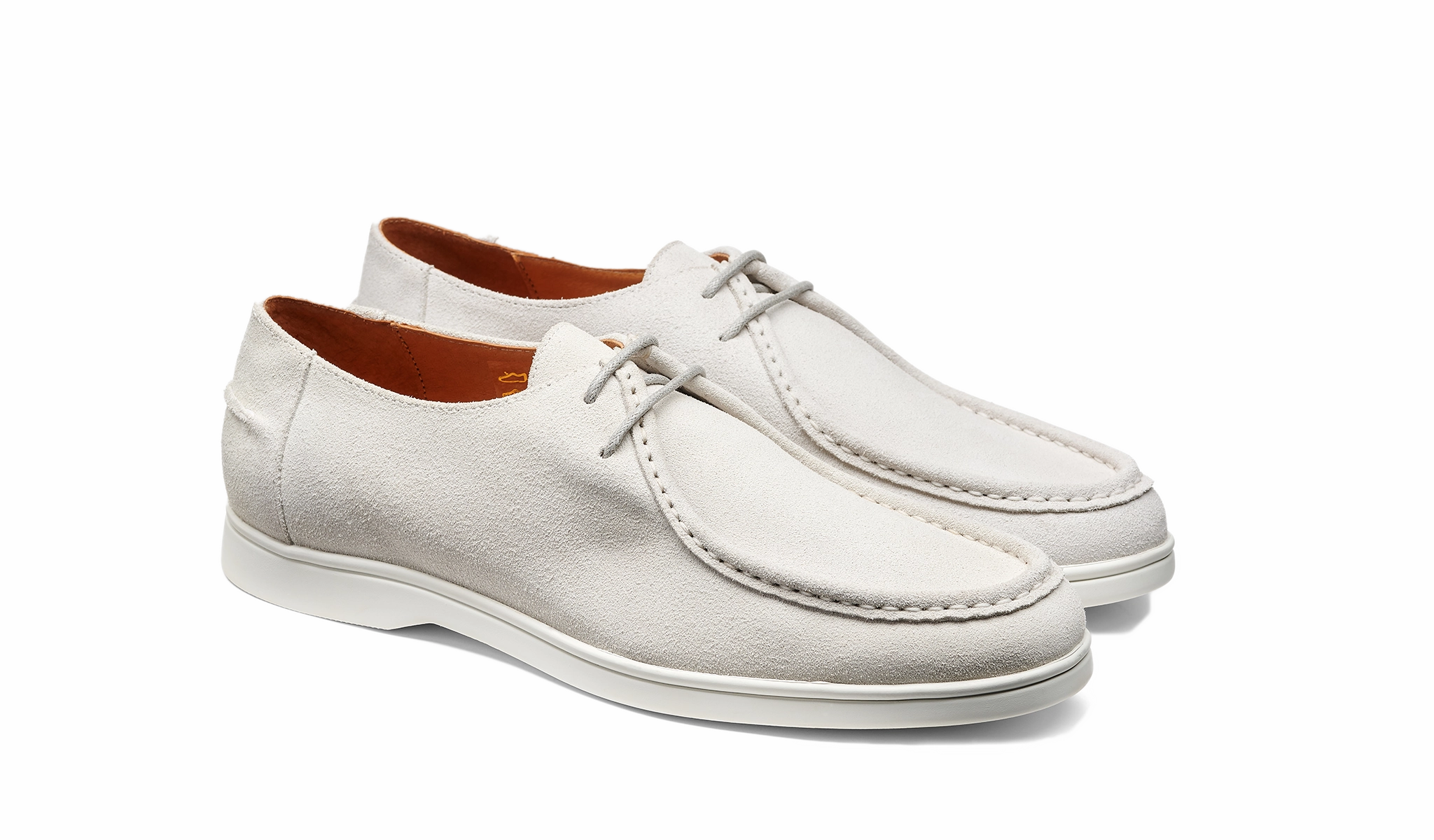Vigo - White Suede White Sole Lightweight Slim Fit