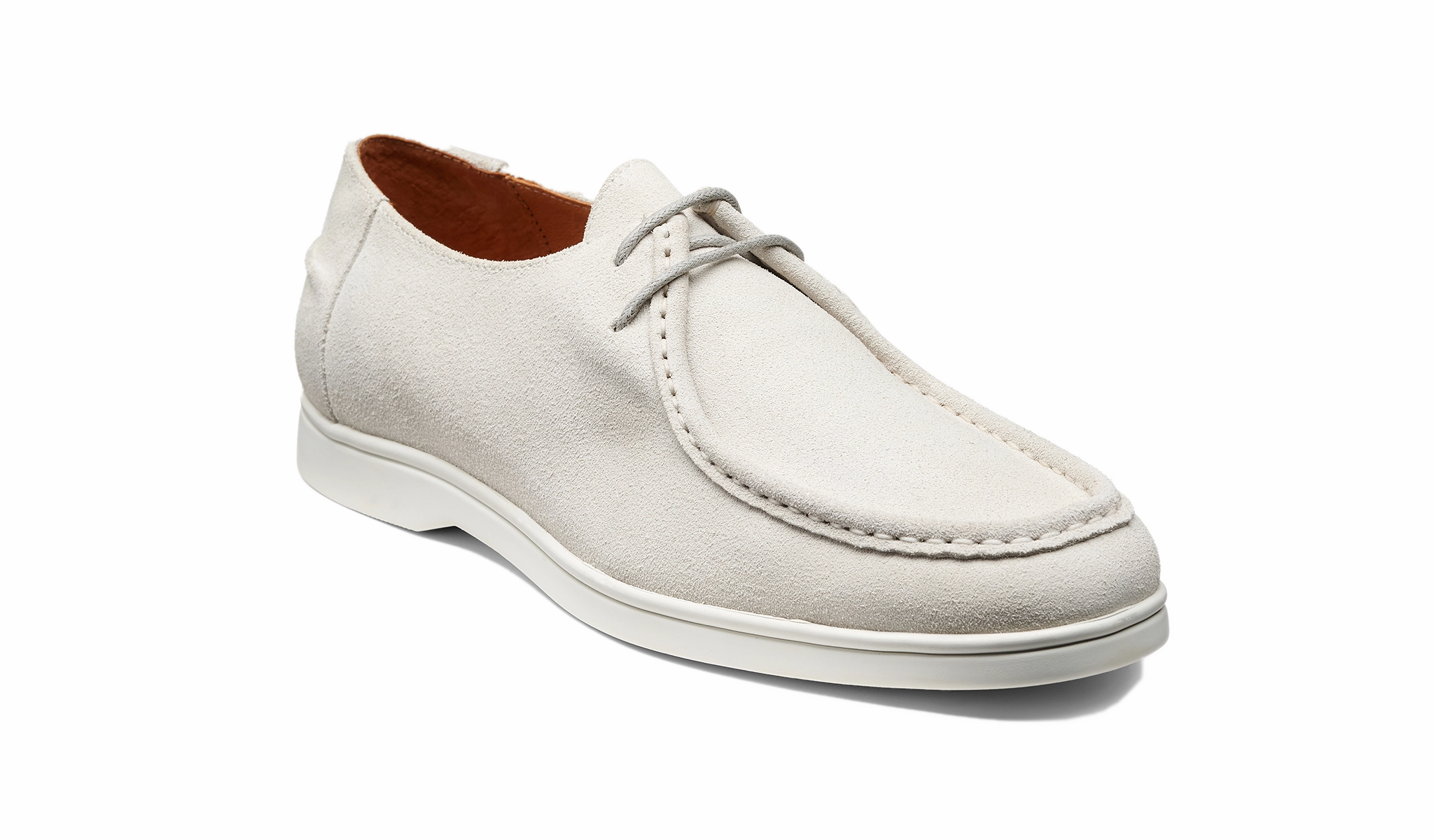 Vigo - White Suede White Sole Compact Design Effortless Step