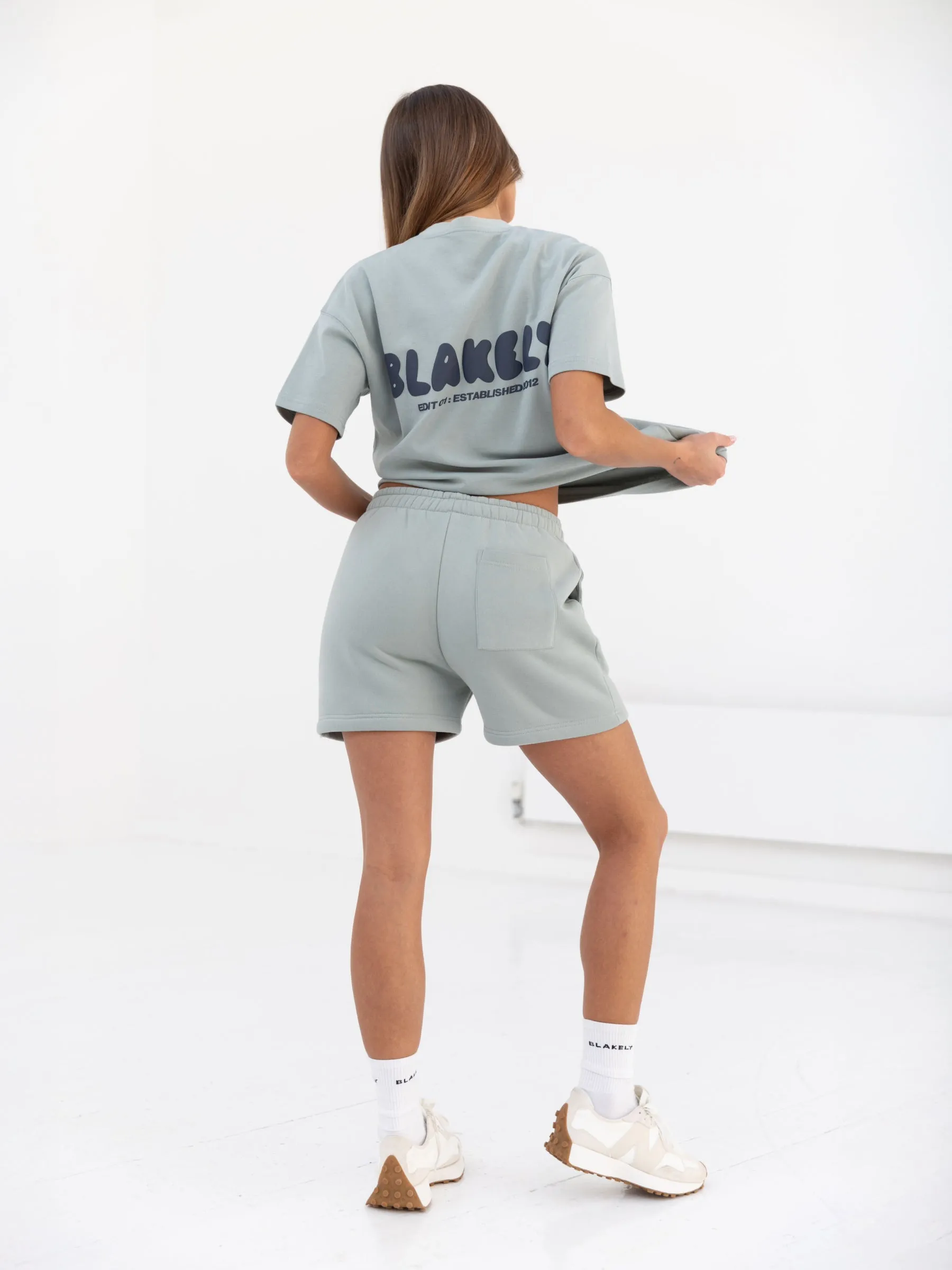 Hiking shorts Cloud Print Jogger Shorts - Mineral Blue