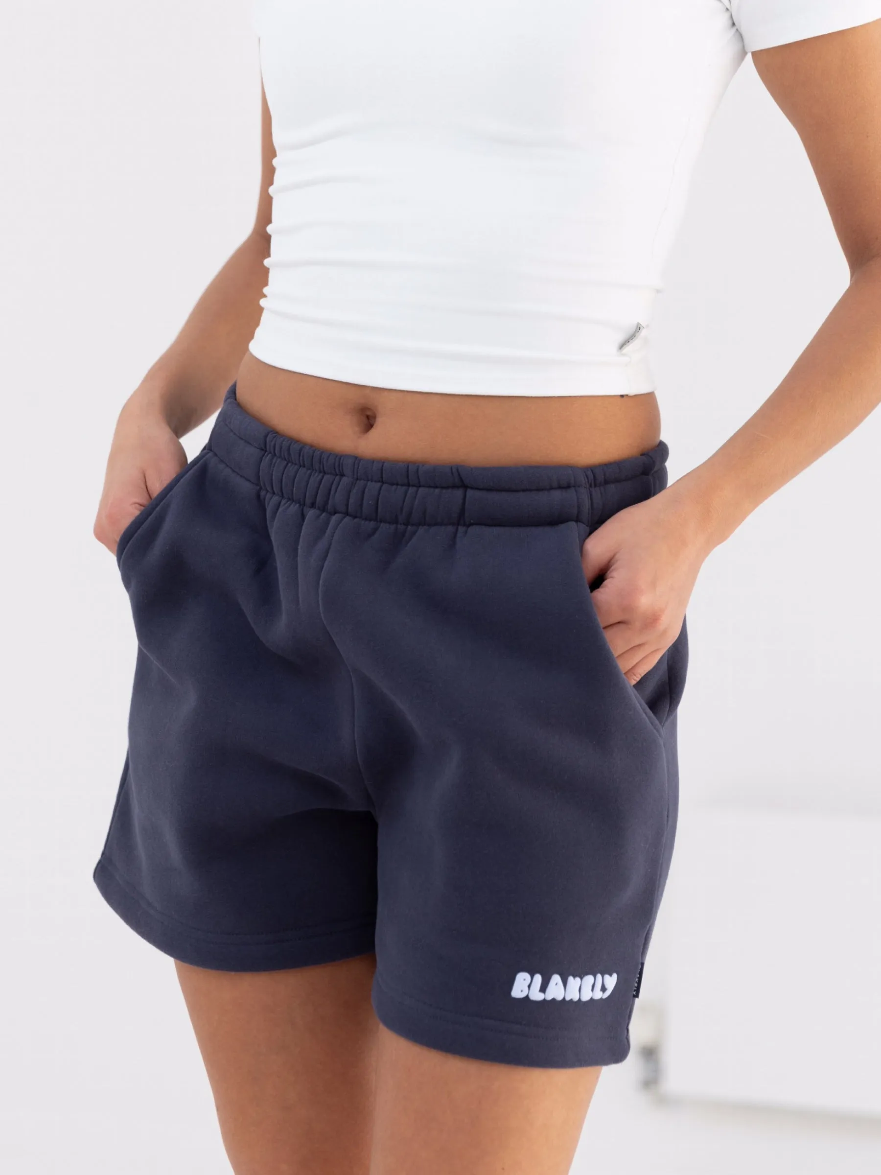 soft fit beauty industry Cloud Print Jogger Shorts - True Navy