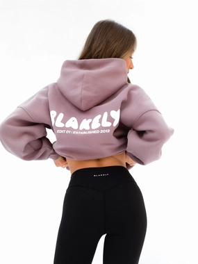 Frog like Cloud Print Oversized Hoodie - Dusty Pink