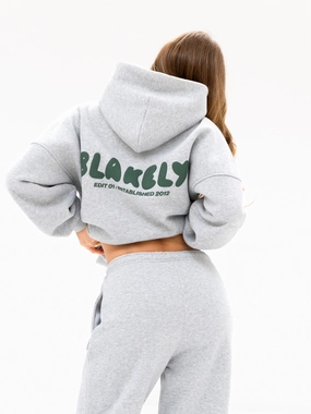 Cloud Print Oversized Hoodie - Marl Grey Effortless Style