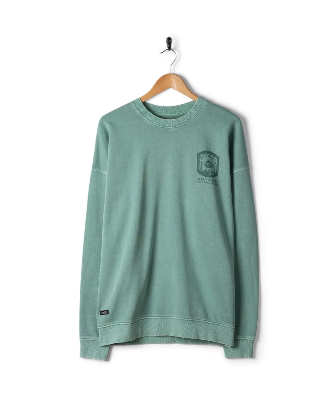Cold Water Cures - Mens Oversized Sweatshirt - Green Stretch Knit Technology