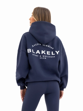 Active Studios Oversized Hoodie - True Navy Reinforced Elbow Patches