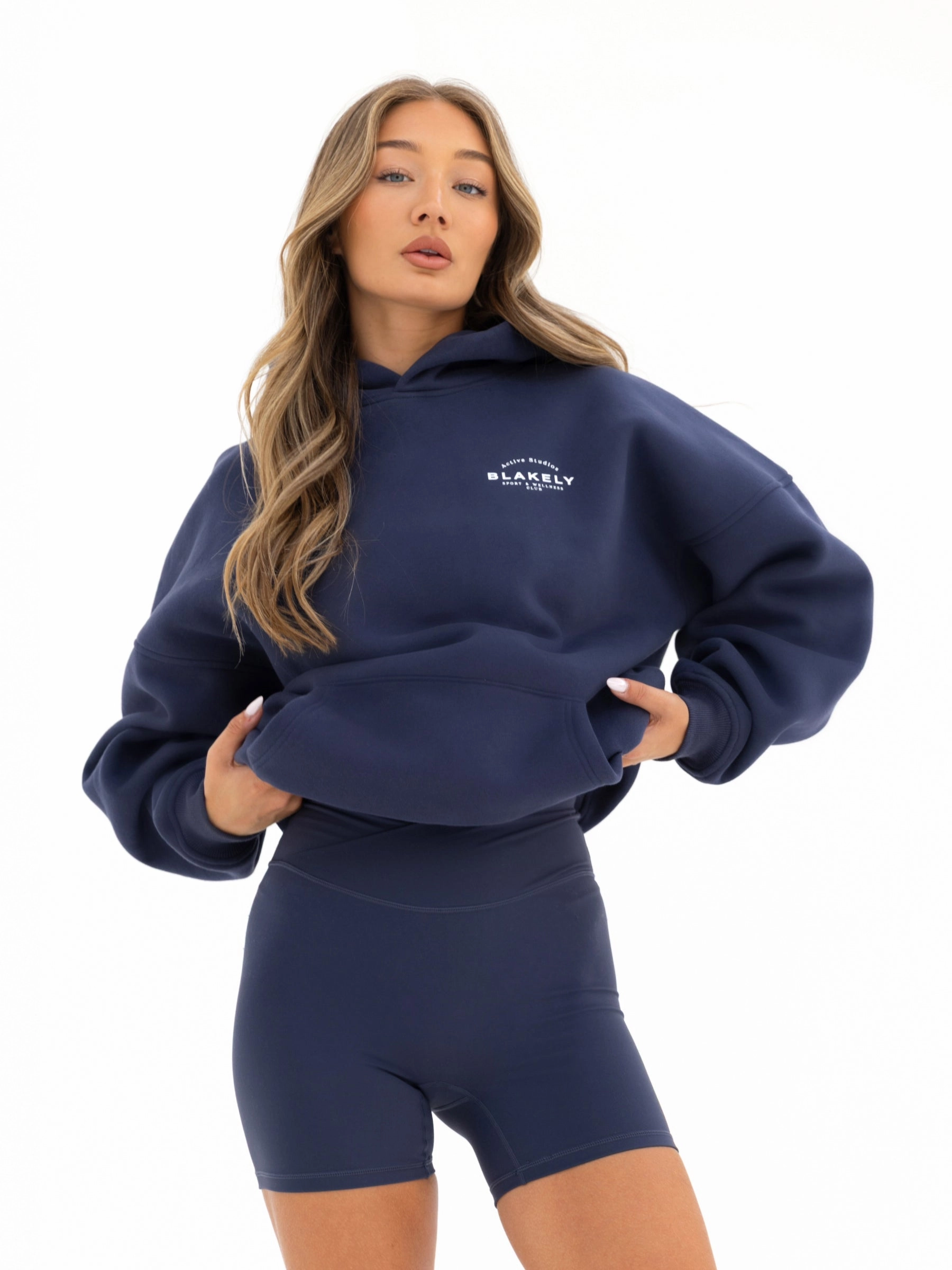 Night Out Look Active Studios Oversized Hoodie - True Navy