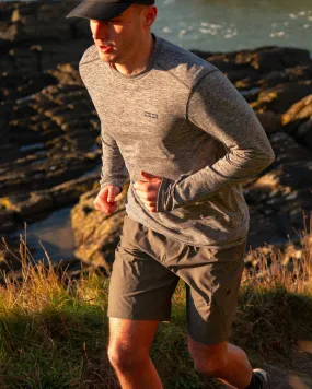 Aestus - Mens UPF 50  Hybrid Long Sleeve Tee - Dark Grey quick-drying