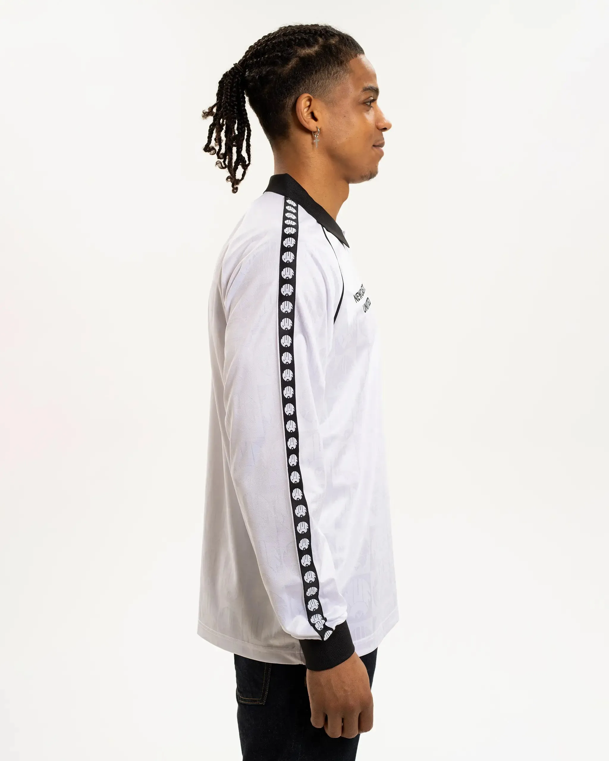 Plus Size Camping practicality Newcastle United Men's White Long Sleeve Polo Shirt