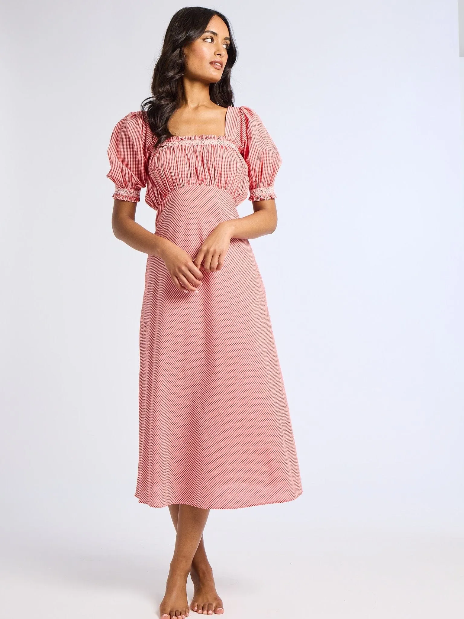Nicolette Dress in Red Gingham Daily Chic