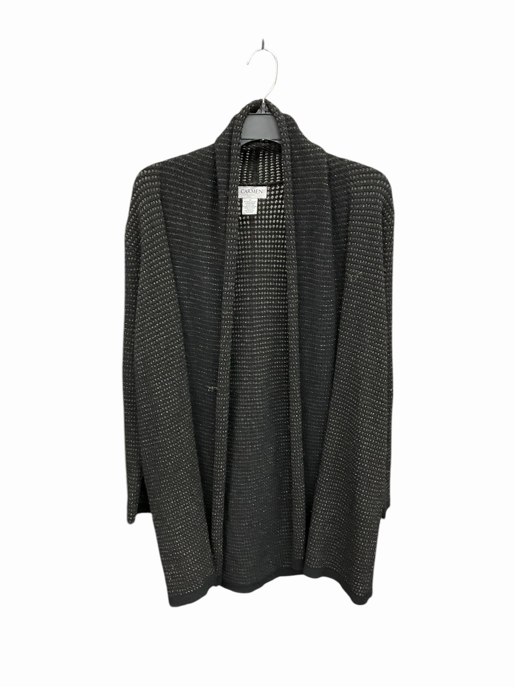 Sweater Cardigan By Carmen Marc Valvo  Size: Xs Breathable Mesh Back