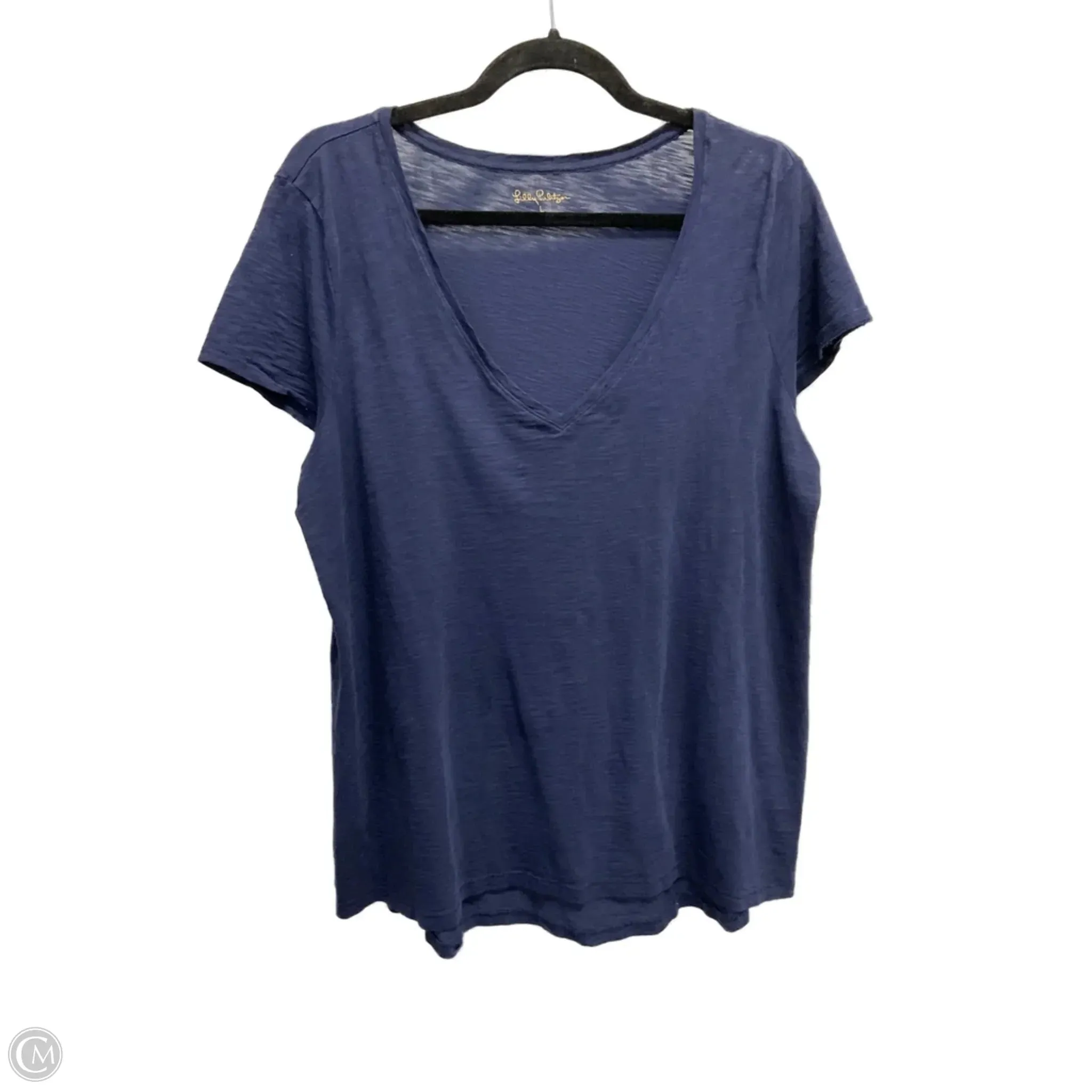 Top Short Sleeve Designer By Lilly Pulitzer In Navy, Size: L Lightweight Layer Travel convenience