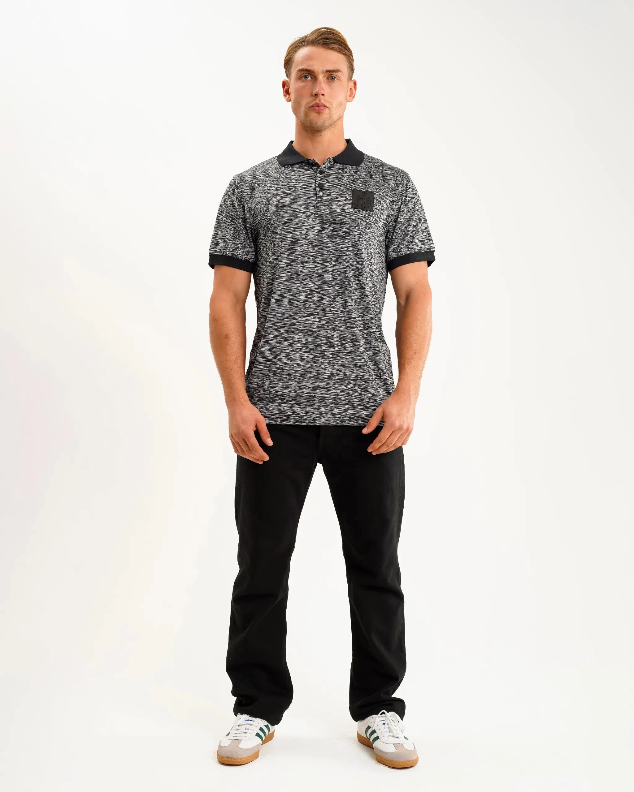 Clubhouse Ready Newcastle United Men's Black Spacedye Polo Shirt