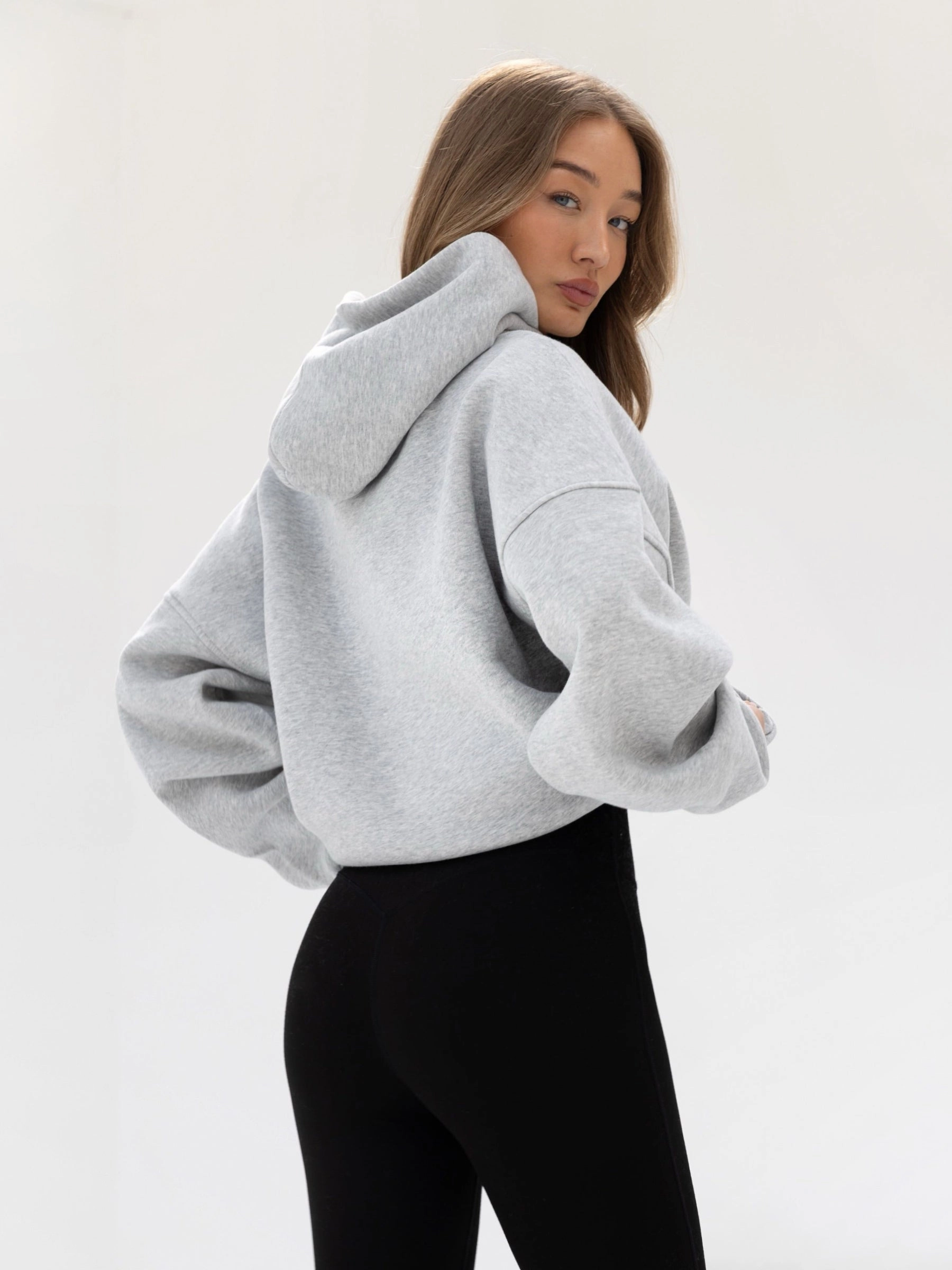 Sami Oversized Hoodie - Marl Grey Handsome Finish