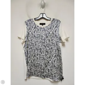 Sun Protection Top Short Sleeve Designer By Escada In Blue & White, Size: S
