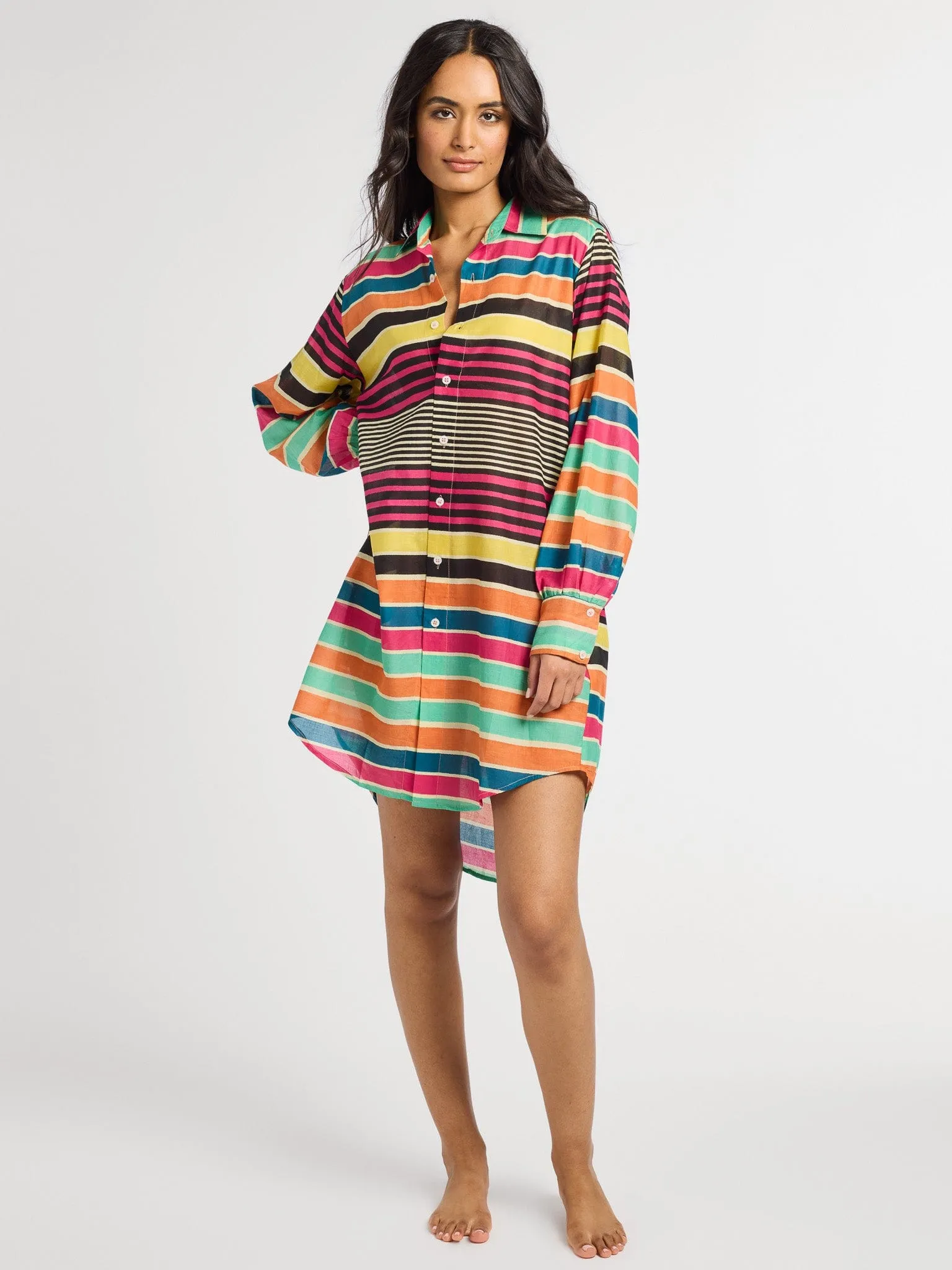 Compact Fit Holly Mini Dress in Ibiza Stripe