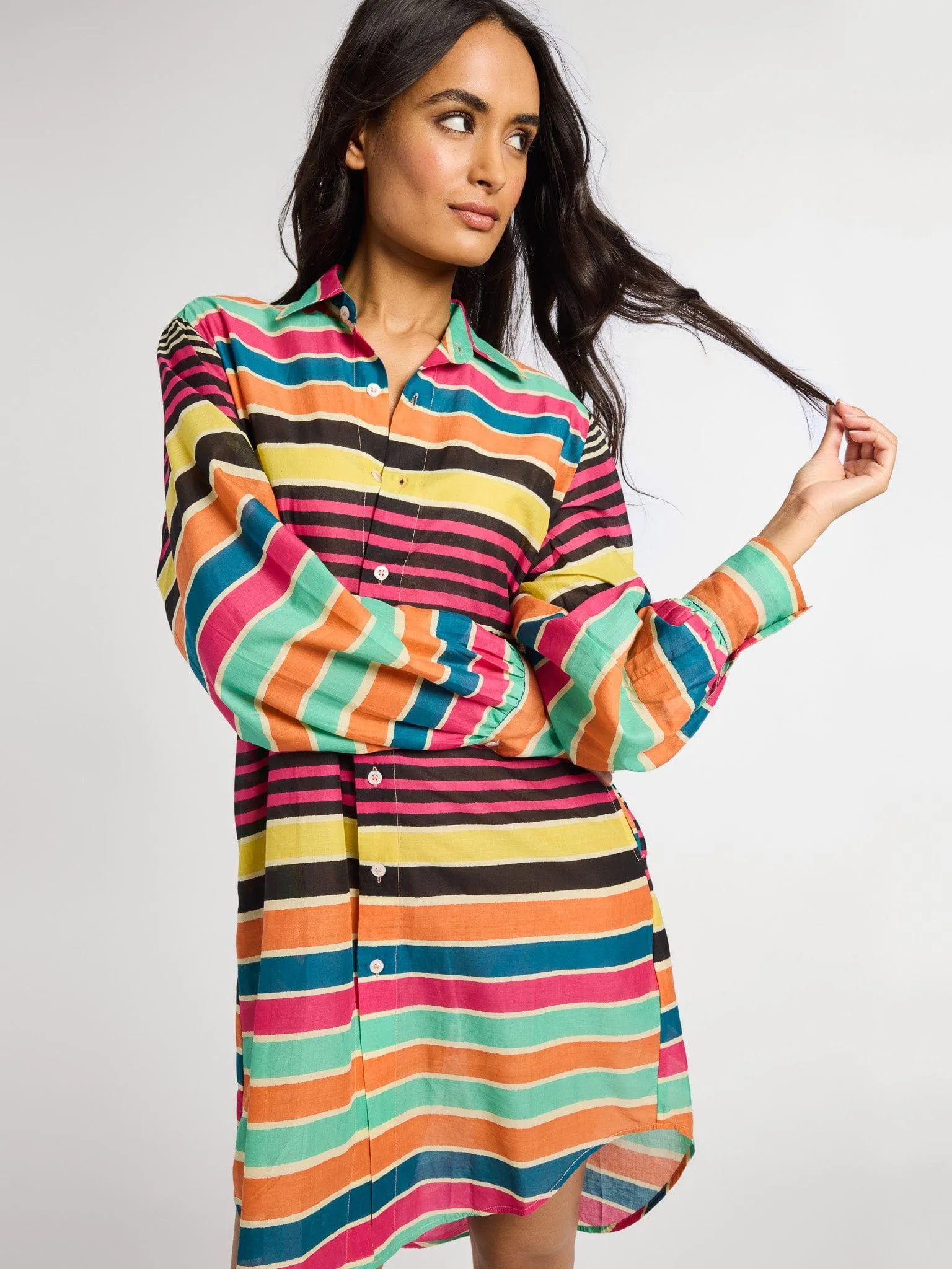 Polite Color Holly Mini Dress in Ibiza Stripe