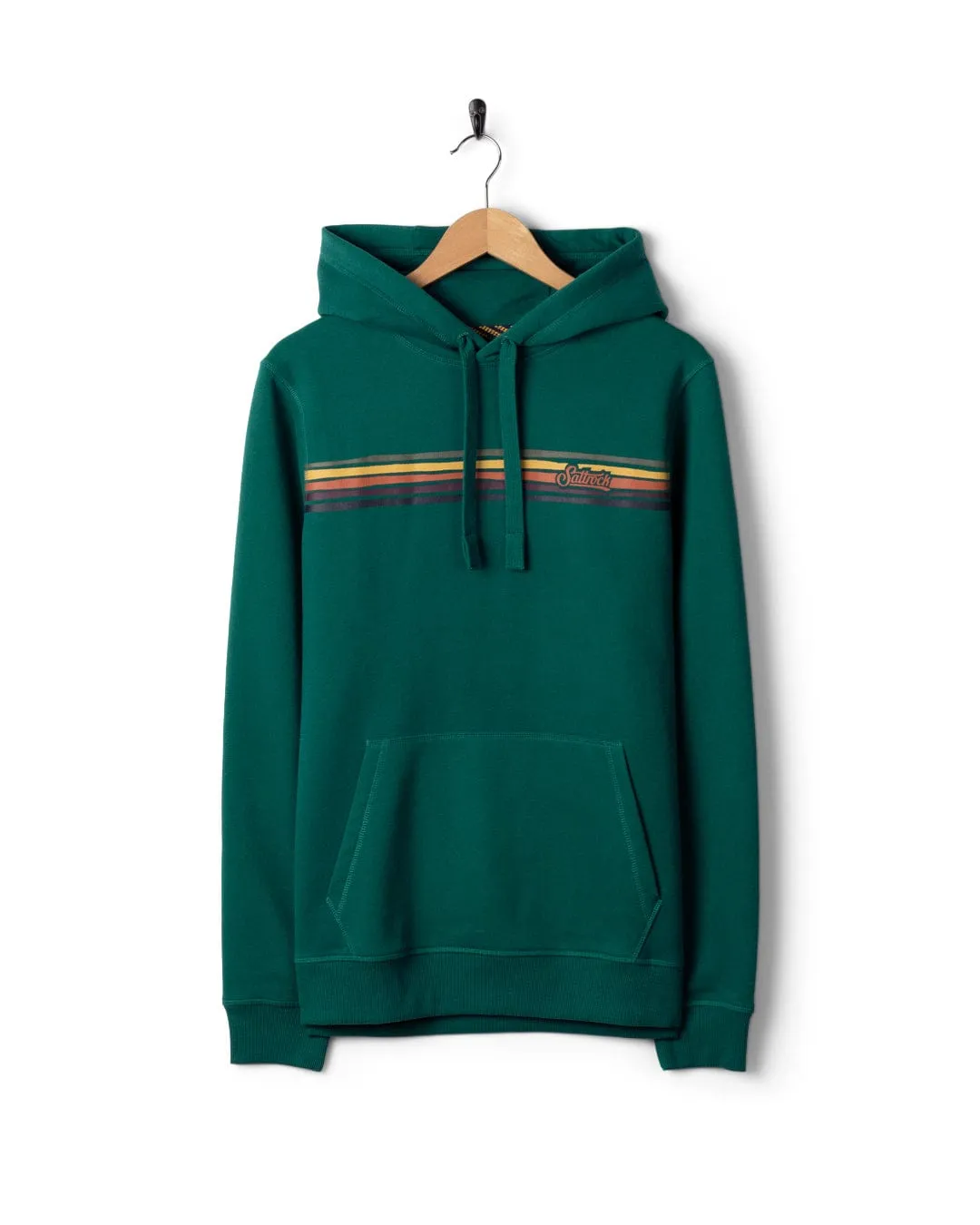 Trendy Design Cozy Basics Torn Stripe - Mens Pop Hoodie -Teal - AW25