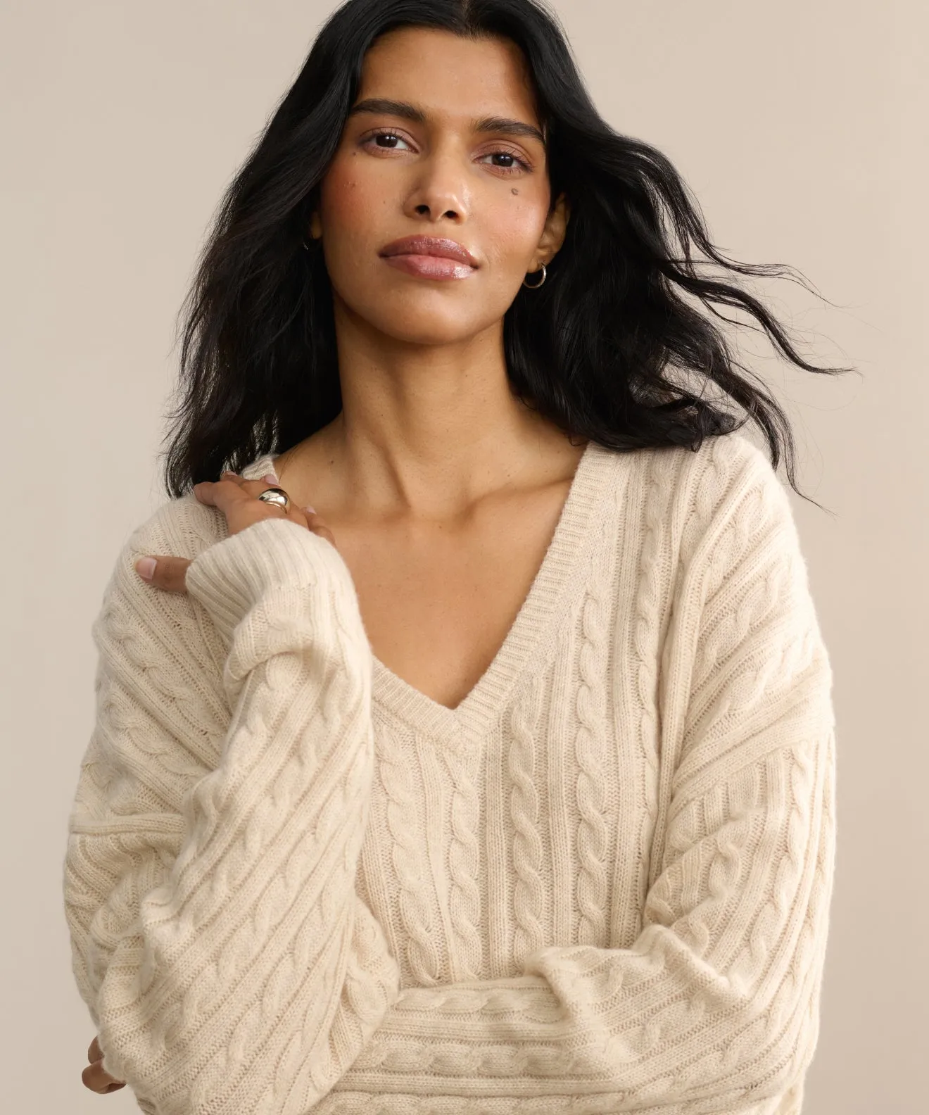 Soft Touch Texture Nell V-Neck Sweater