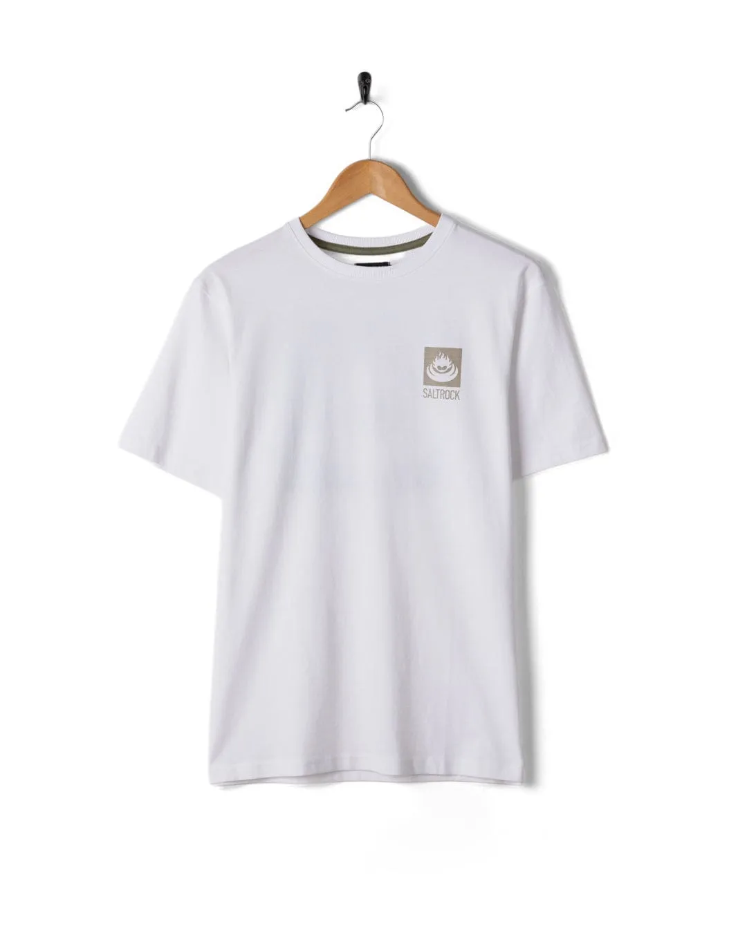 Easy-to-Match Camo Leaf Flame - Mens Short Sleeve T-Shirt - White