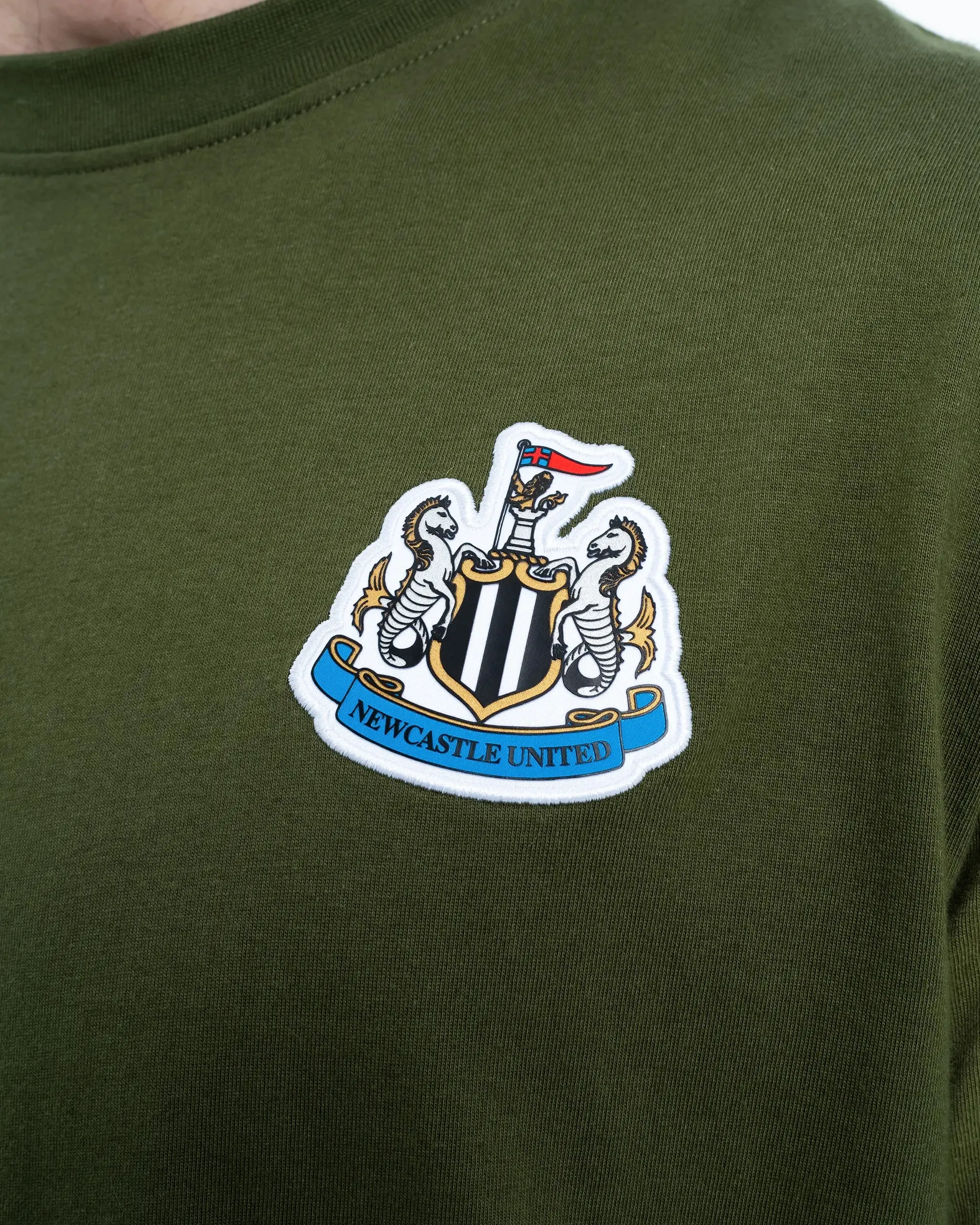 Newcastle United Men's Khaki Terrace Crest T-Shirt Cozy Comfort Design Everyday apparel