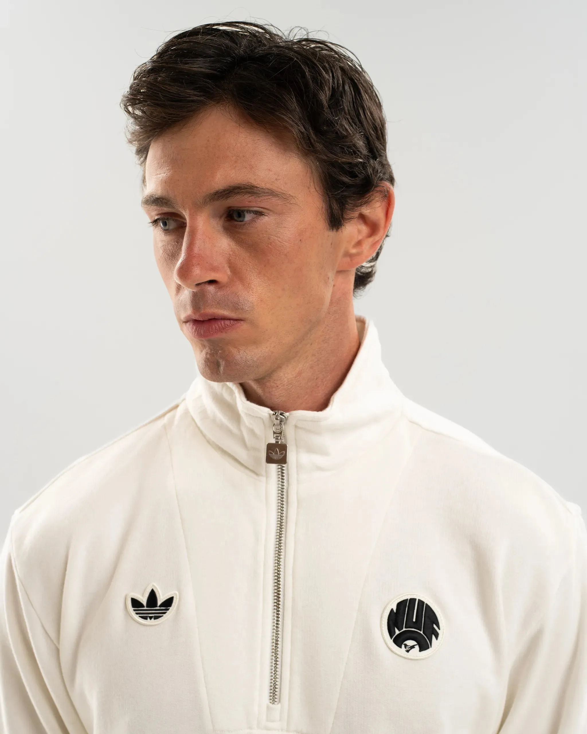 Brushed Interior Newcastle United adidas 25/26 Terrace Icons Half Zip Sweater