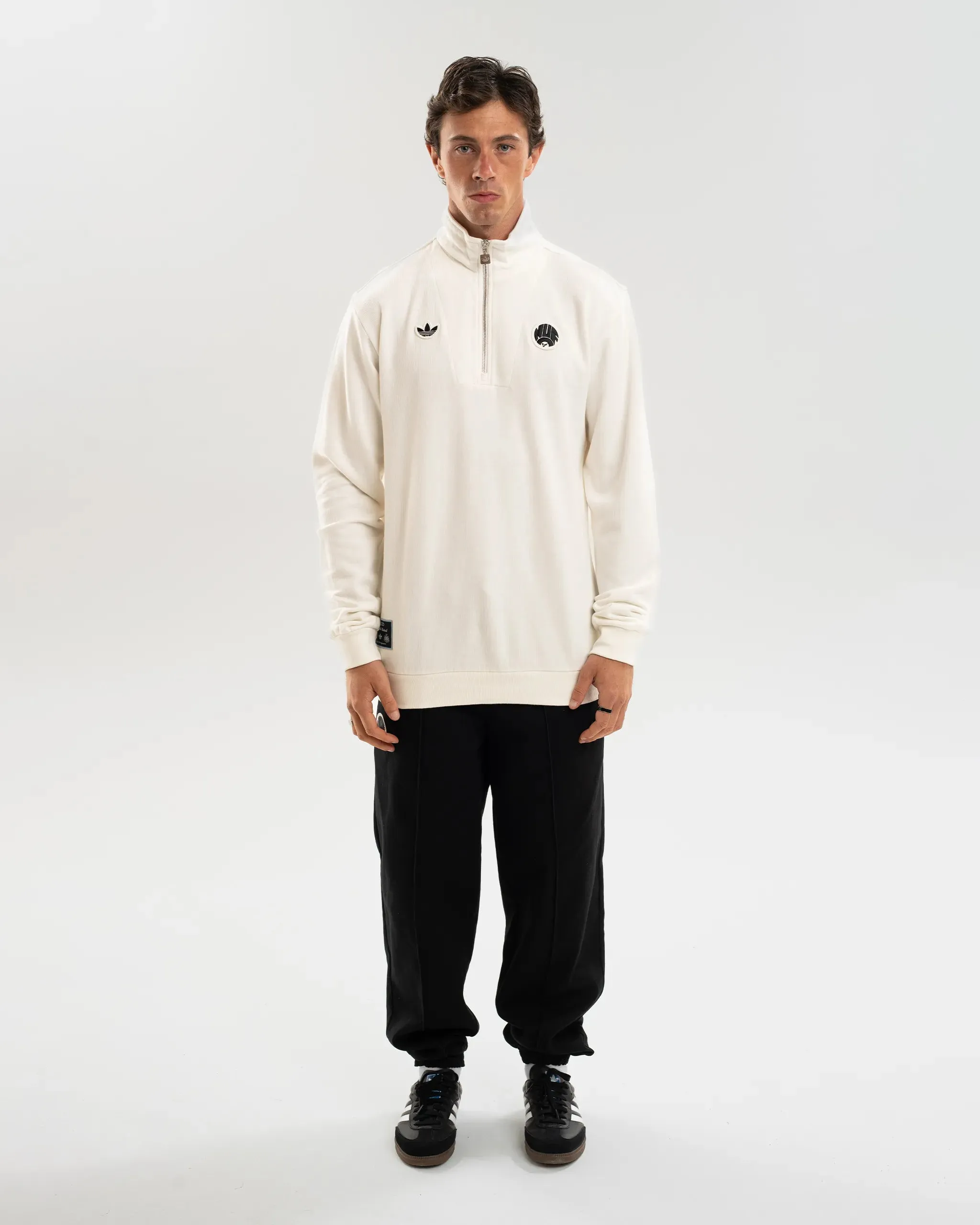 Comfy Stretch Wear Newcastle United adidas 25/26 Terrace Icons Half Zip Sweater