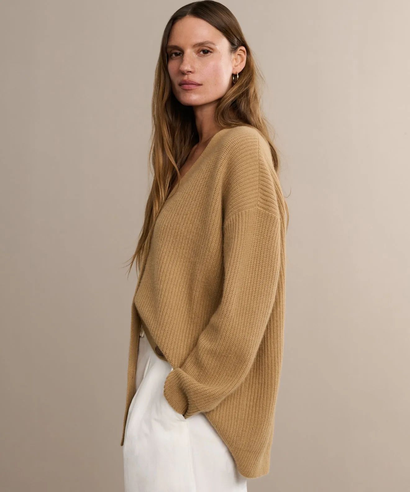Chilly Day Comfort Versatile Stretch Cashmere Cocoon Cardigan