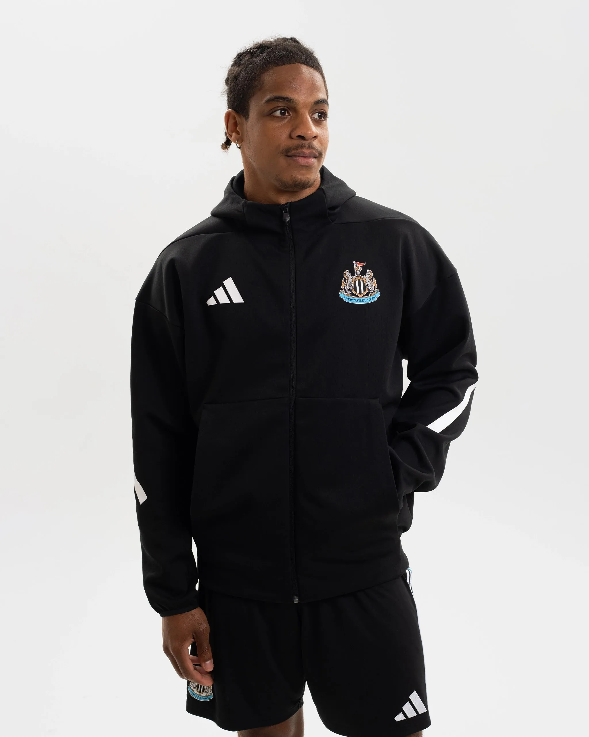 Newcastle United adidas 25/26 Black Anthem Jacket Winter Wear Soft Lining