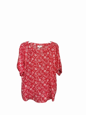 UV protection coating Floral Print Top Short Sleeve Loft, Size M