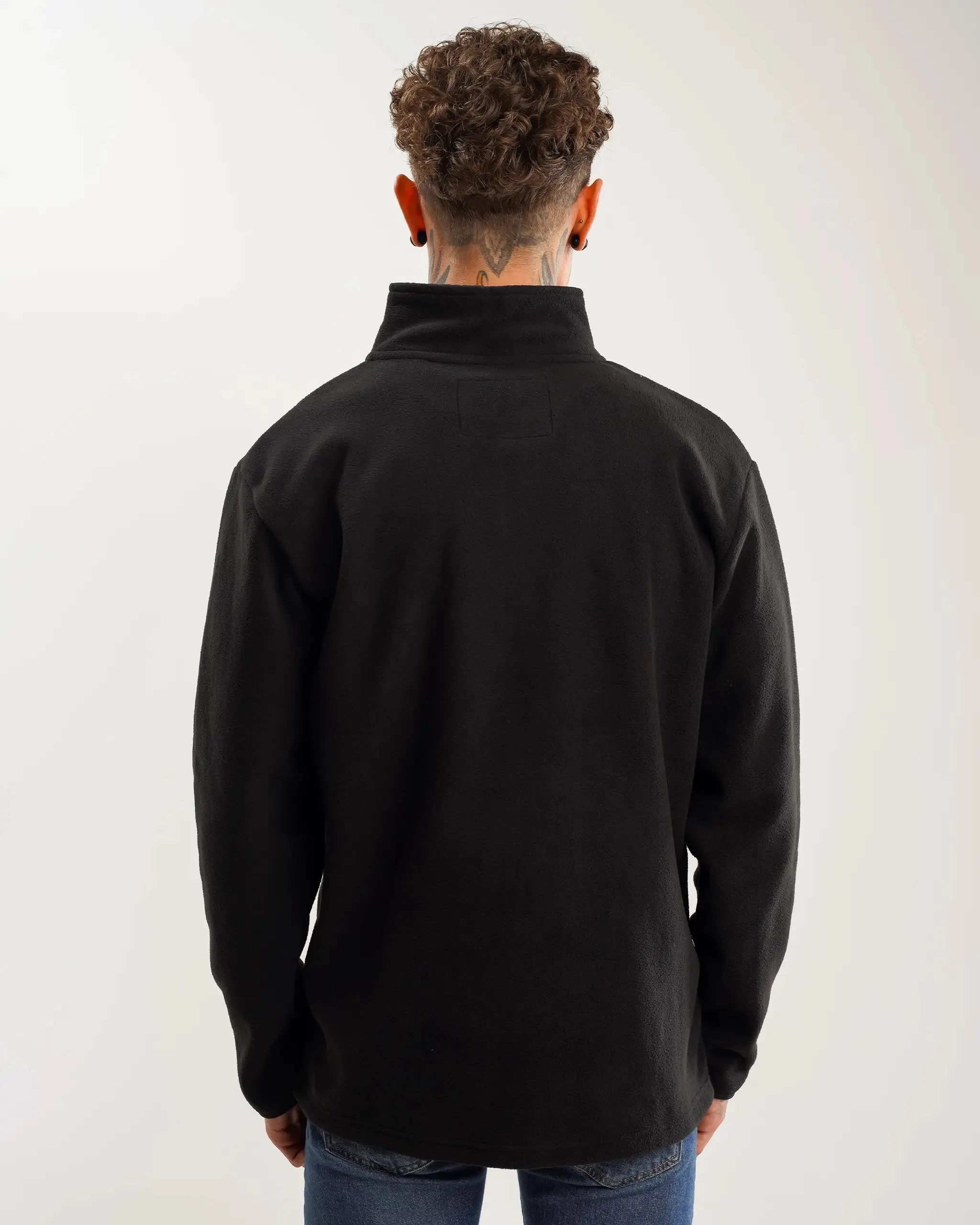 Newcastle United Men's Black Full Zip Fleece Classic Ribbed Cuffs