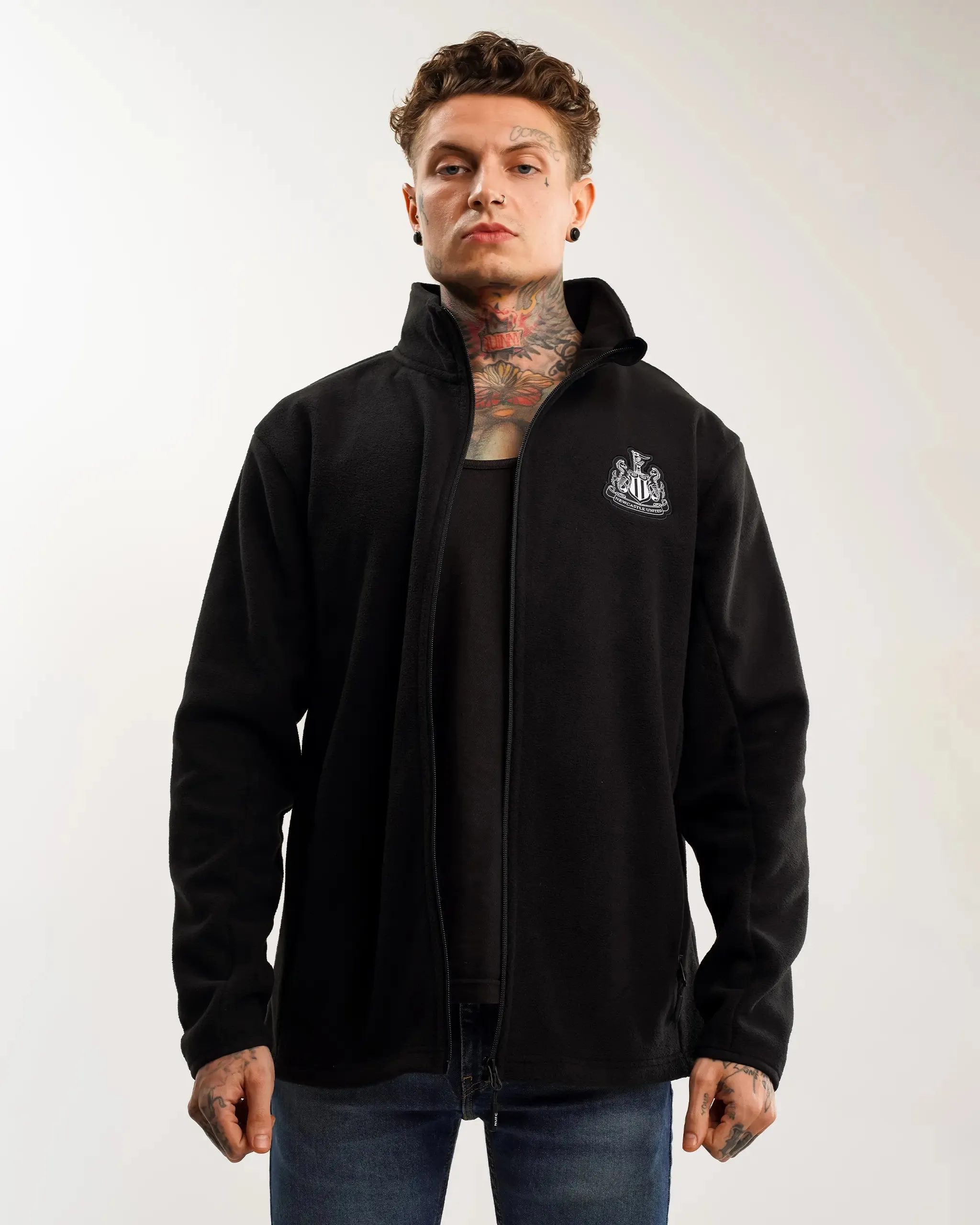 Light Protection Everyday Layer Style Newcastle United Men's Black Full Zip Fleece